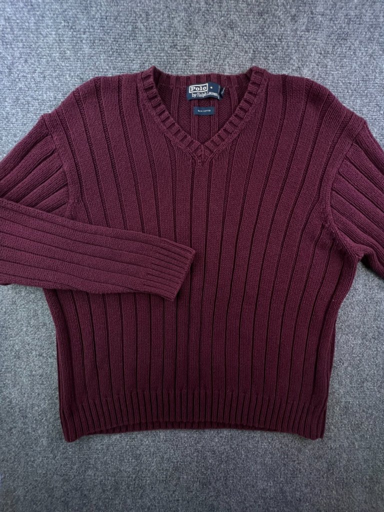 Polo Ralph Lauren Sweater Mens Pony Logo Adult Xl Maroon Red Cotton